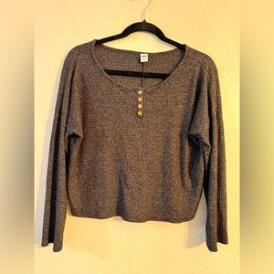 Old Navy Brown Textured Henley Sweater